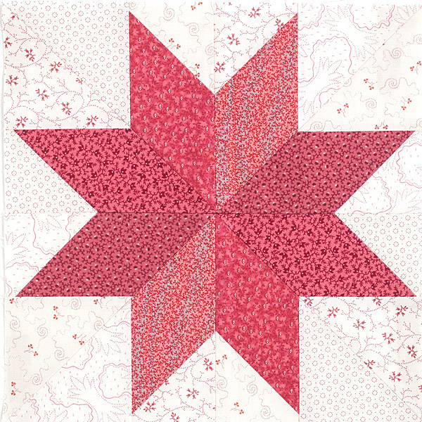 9 Inch Lemoyne Star Quilt Block Pattern