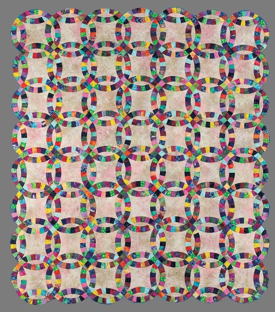 Cotton Quilt Fabric Batik Look Circles of Love Pastel Blocks Panel - AUNTIE  CHRIS QUILT FABRIC. COM