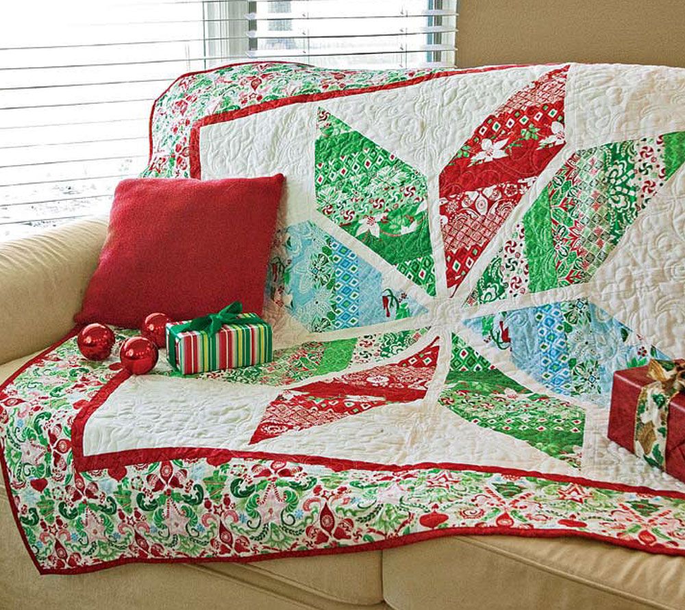 Snow Kissed Star FREE Modern Lone Star Lap Quilt Pattern Quilting Daily