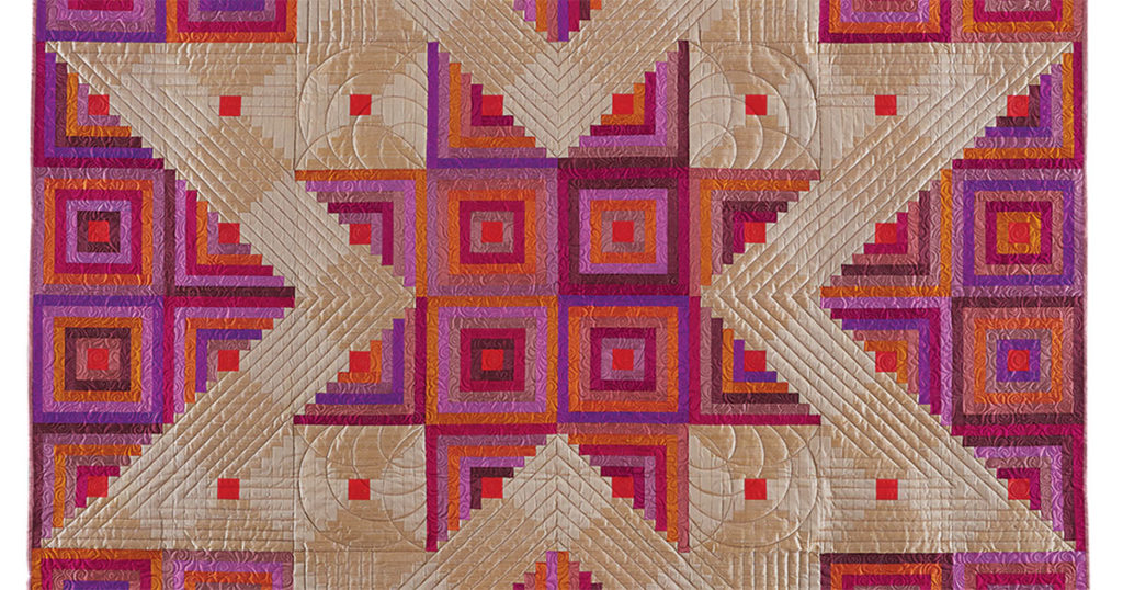 A Log Cabin Quilt Made With Silk Dupioni Quilting Daily