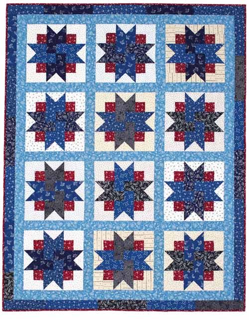 Four Patch Star Quilt Pattern Download Quilting Daily