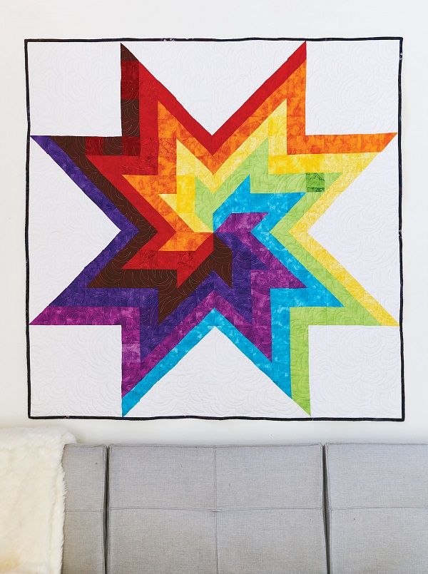 Coco West Illustration Sawtooth Star Quilt Block Rainbow Washi Tape