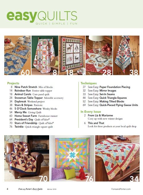 Easy Quilts Winter 2018 Digital Edition Quilting Daily