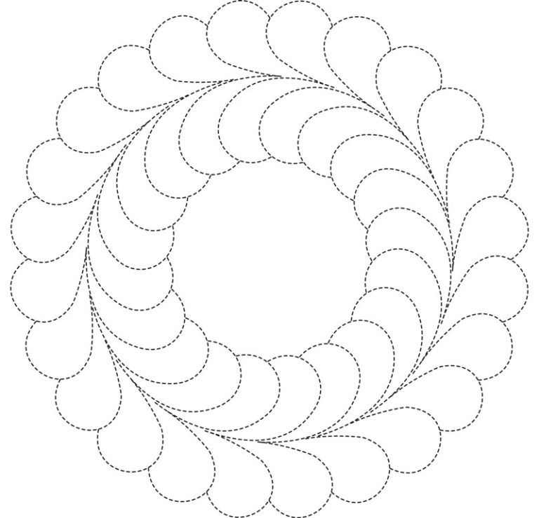 Double Feather Wreath Digital Quilting Motif | Quilting Daily