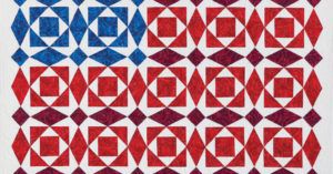 Stunning red, white and blue throw quilt. Bea Lee's Yankee Doodle
