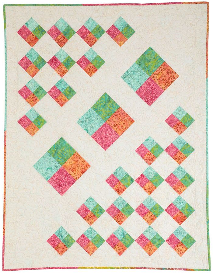 Simple Charm Pack Baby Quilt Pattern - Free Four Square Quilt Pattern