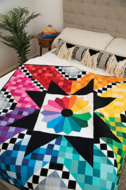 RAINBOW CROSS-Quilt Pattern-Sleeping Cat Creations-Piece Quilt Pattern