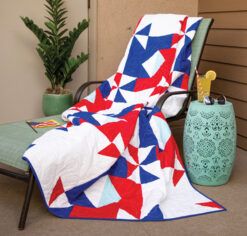 3yd Patriotic White Pinwheels & Stars Precut Cotton Fabric