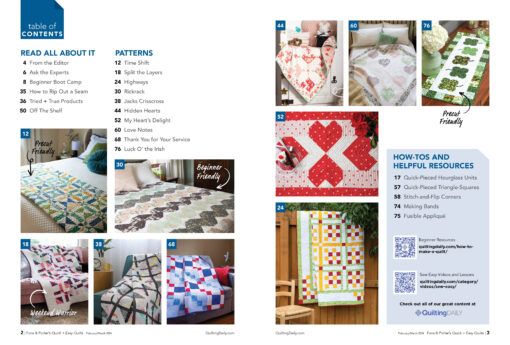 Quick Easy Quilts February March 2024 Print Edition Quilting Daily   Q2403 TOC 510x345 .optimal 